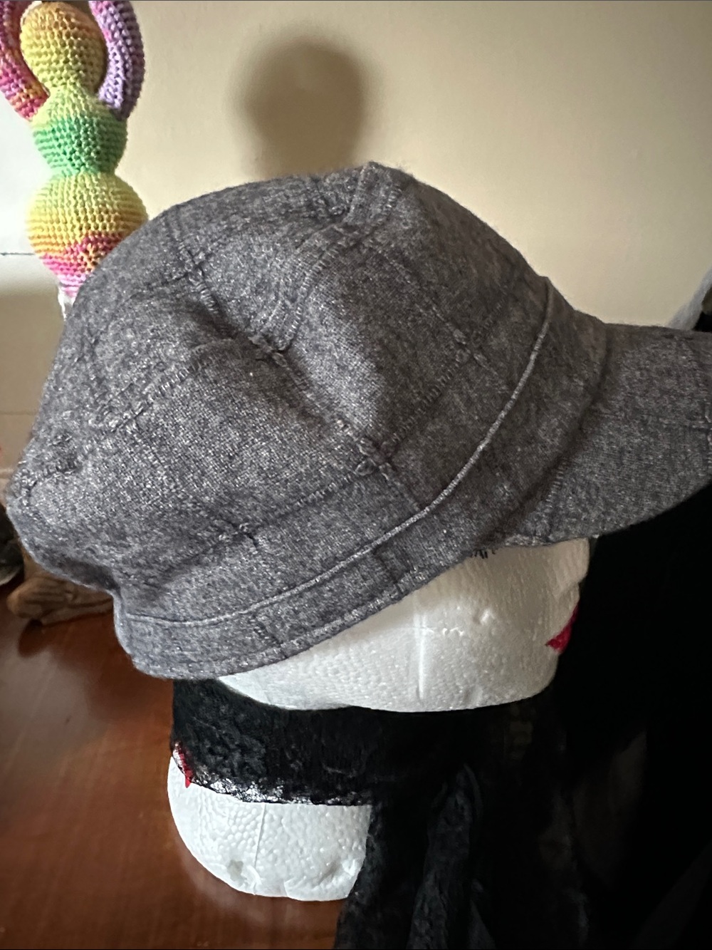 Gray Wool-Blend Newsboy Cap